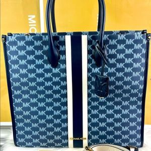 Michael Kors Tote Mirella Large Striped Logo Jacquard